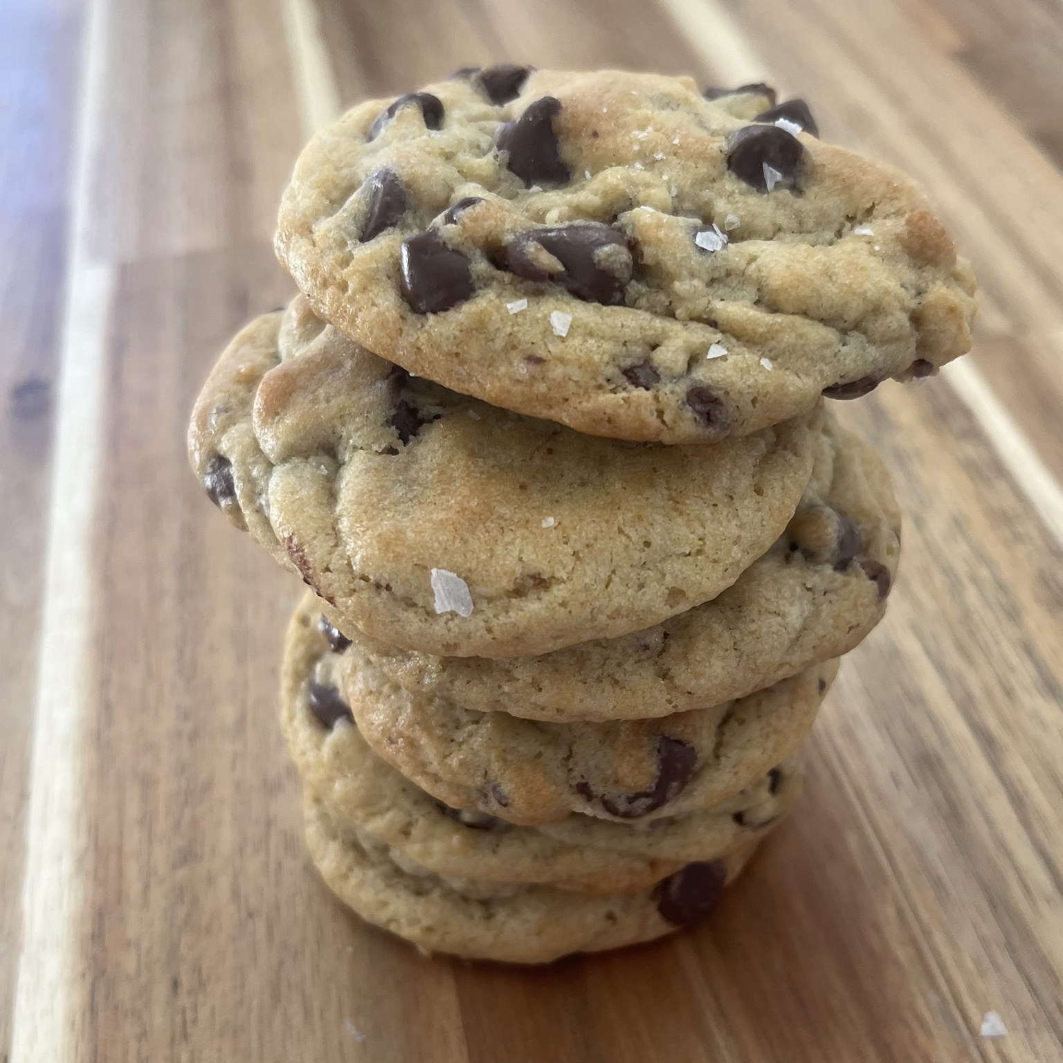 Salted sourdough chocolate chip cookies