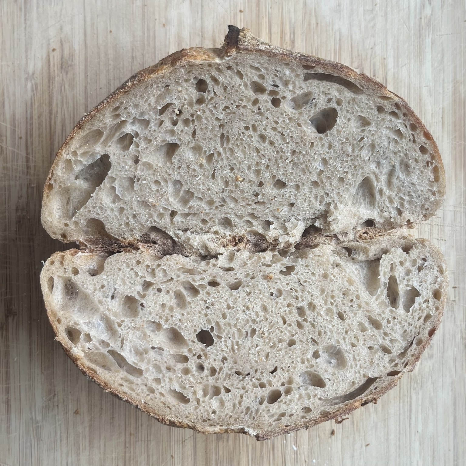 Sliced sourdough loaf